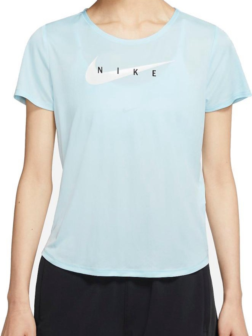 Nike Women's Swoosh Light Blue Dri-FIT T-Shirt